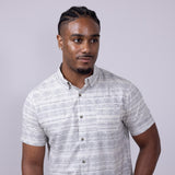 Union Printed Aeromesh Button Up Shirt for Men in Ivory