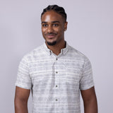 Union Printed Aeromesh Button Up Shirt for Men in Ivory