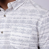 Union Printed Aeromesh Button Up Shirt for Men in Ivory