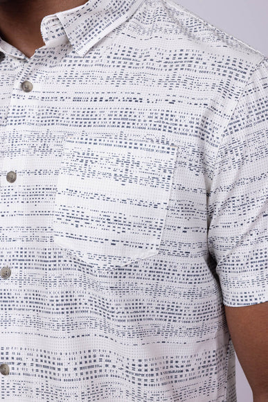 Union Printed Aeromesh Button Up Shirt for Men in Ivory