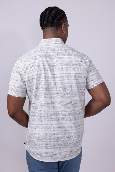 Union Printed Aeromesh Button Up Shirt for Men in Ivory