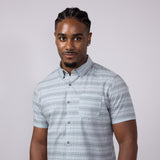 Union Printed Aeromesh Button Up Shirt for Men in Light Grey