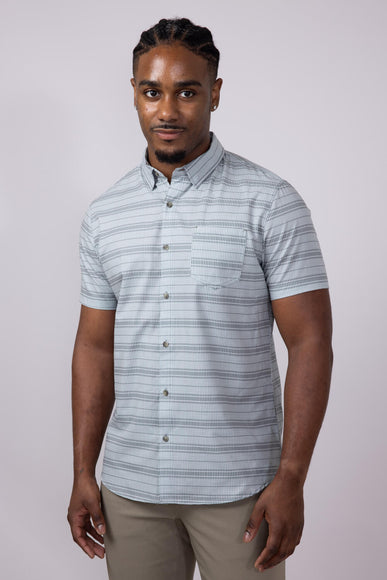 Union Printed Aeromesh Button Up Shirt for Men in Light Grey