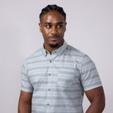 Union Printed Aeromesh Button Up Shirt for Men in Light Grey