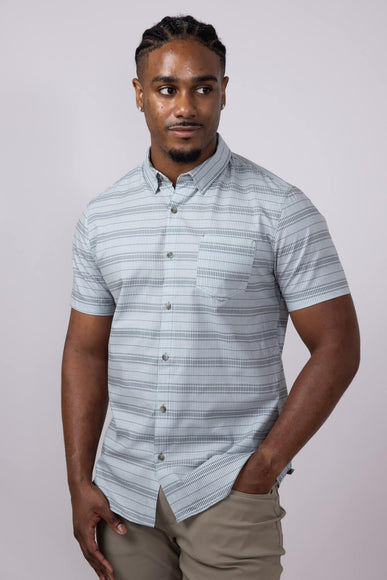 Union Printed Aeromesh Button Up Shirt for Men in Light Grey