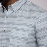 Union Printed Aeromesh Button Up Shirt for Men in Light Grey