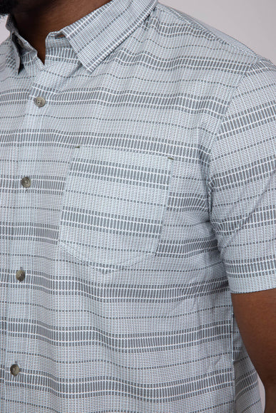 Union Printed Aeromesh Button Up Shirt for Men in Light Grey