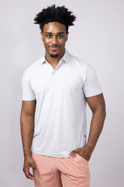 Vintage Summer Jersey Performance Polo Shirt for Men in Grey