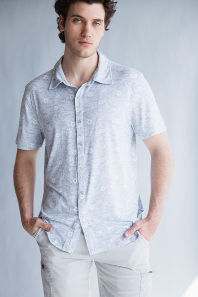WearFirst Knit Dry Shirt for Men in Blue Fog Kimono