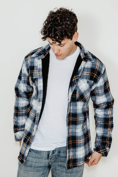 WearFirst Microfleece Shirt Jacket for Men in Navy Blue