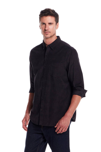 Weatherproof Vintage Brocade Corduroy Shirt for Men in Black