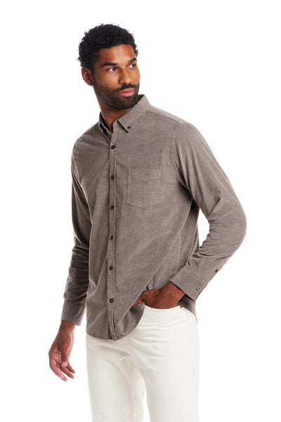Weatherproof Vintage Brocade Corduroy Shirt for Men in Brown