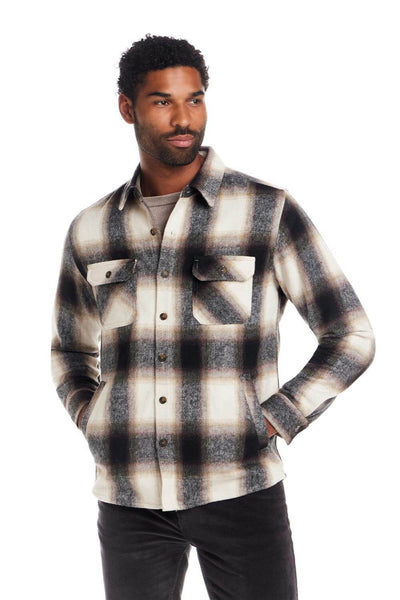 Weatherproof Vintage Brushed Unlined Shirt Jacket for Men in Chocolate Cream