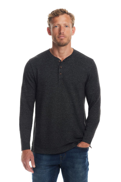 Weatherproof Vintage Speckled Henley Shirt for Men in Meteorite F242 Glik s