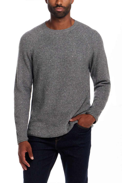Weatherproof Vintage Waffle Donegal Sweater for Men in Grey