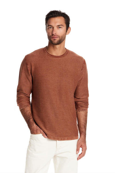 Weatherproof Twill Stonewash Sweater for Men in Gingerbread