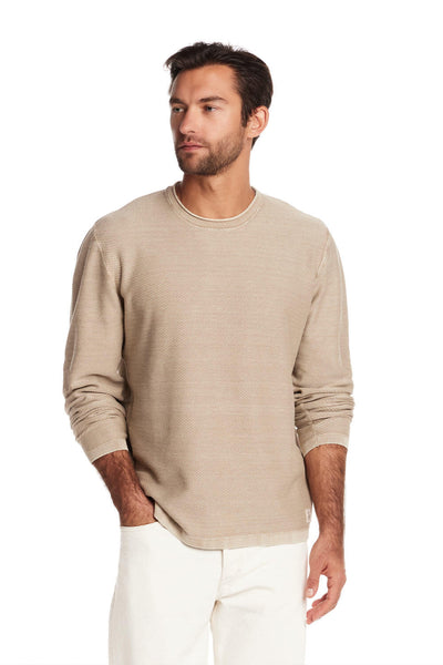Weatherproof Twill Stonewash Sweater for Men in Vintage Khaki