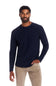 Weatherproof Ribbed Raglan Sweater for Men in Navy