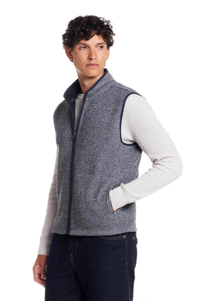Weatherproof Vintage Knit Mock Neck Vest for Men in Blue