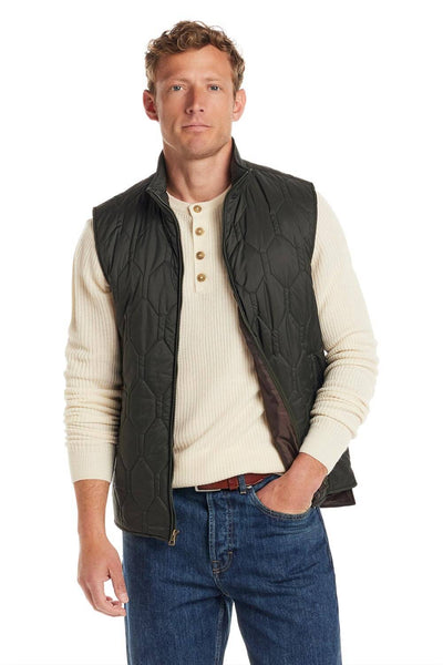 Weatherproof Vintage Quilted Vest for Men in Green