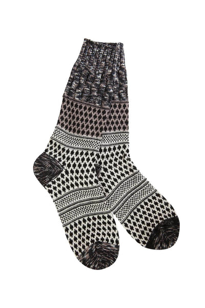 World's Softest Gallery Textured Crew Socks for Women in Nightfall Multi