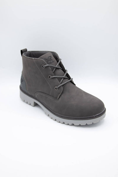 Xray Shoes Lace Up Lug Boots for Men in Grey