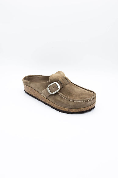 Birkenstock Buckley Suede Leather Mules for Women in Taupe Grey