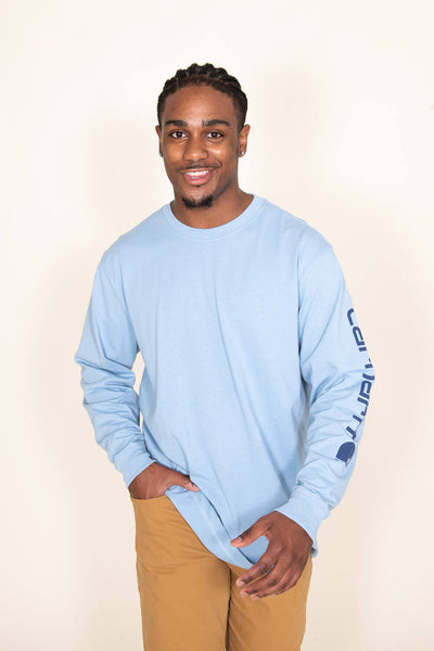 Carhartt Loose Fit Long Sleeve Graphic Tee for Men in Blue