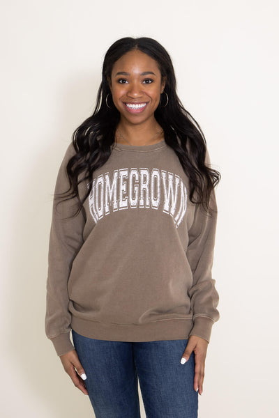 Thread & Supply Homegrown Graphic Sweatshirt for Women in Brown