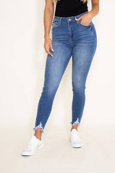 KanCan Shark Bite Ankle Jeans for Women