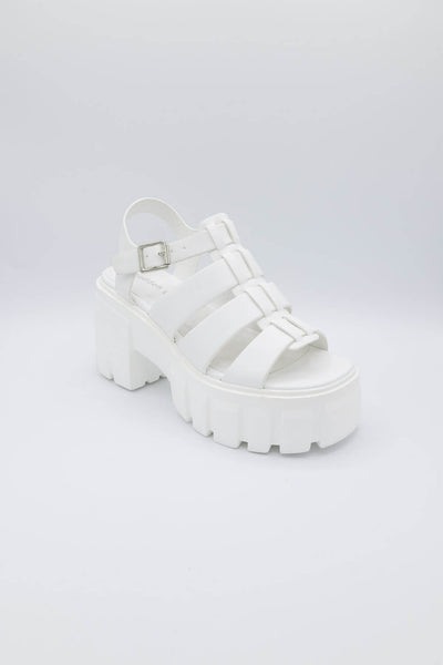 Madden Girl Genesis Fisherman Lug Heels for Women in White