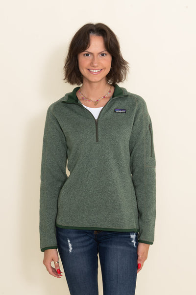 Patagonia Women's Better Sweater Quarter Zip in Green