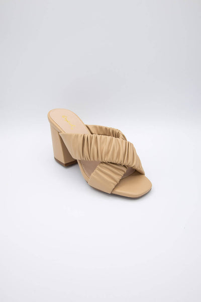 Qupid Shoes Cannoli Heels for Women in Brown