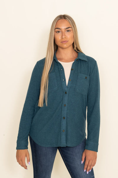 Thread & Supply Lewis Button Up Shirt for Women in Blue/Green