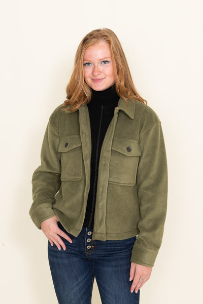 Thread and Supply Auria Trucker Jacket for Women in Green