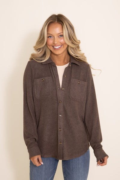 Thread & Supply Lewis Button Up Shirt for Women in Brown