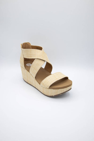 Yellow Box Bronwen Canvas Wedges for Women in Brown
