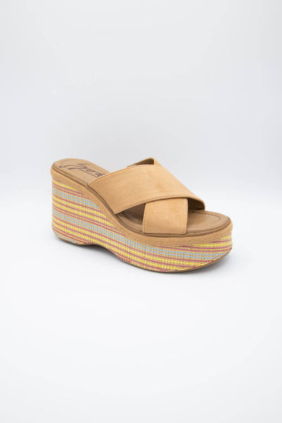 Zodiac Nessa Slide Wedge Sandals for Women in Multi Brown