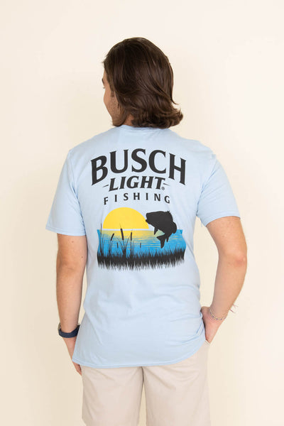Brew City Apparel Busch Light Bass Fishing T-Shirt for Men in Baby Blue