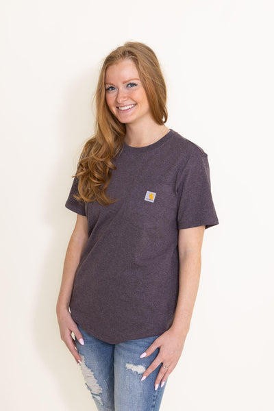Carhartt Loose Fit Heavyweight Pocket T-Shirt for Women in Purple