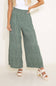 Dotted Smocked Waist Wide Leg Pants for Women in Green