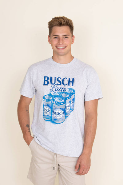 Brew City Apparel Busch Latte Six Pack T-Shirt for Men in Ash Grey
