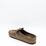 Birkenstock Buckley Suede Leather Mules for Women in Taupe Grey