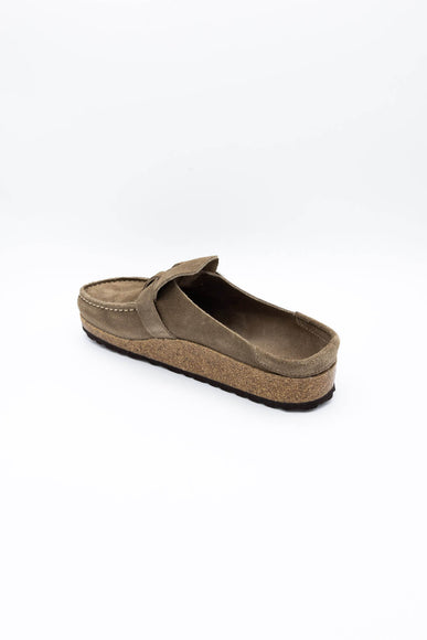Birkenstock Buckley Suede Leather Mules for Women in Taupe Grey