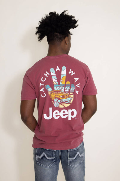Jeep Catch a Wave T-Shirt in Red