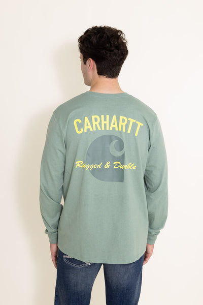 Carhartt Relaxed Fit Long-Sleeve Graphic T-Shirt for Men in Green