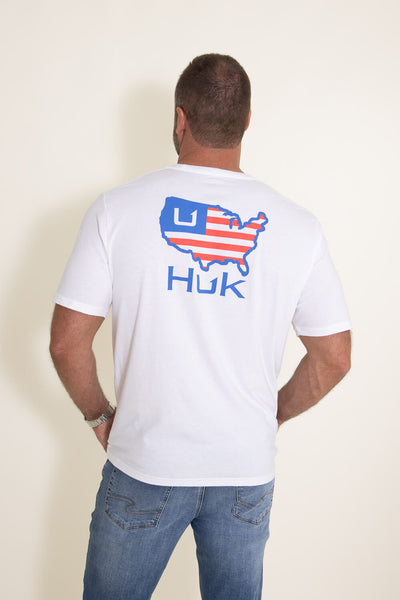 Huk Fishing American Huk T-Shirt for Men in White