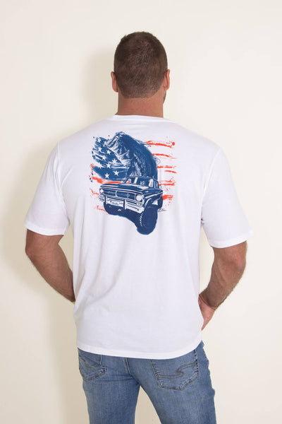 Huk Fishing KC Truck Bucket Tee for Men in White