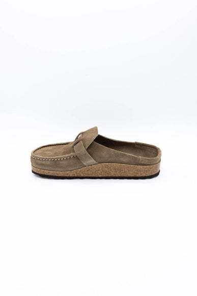 Birkenstock Buckley Suede Leather Mules for Women in Taupe Grey