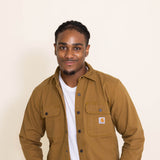 Carhartt Canvas Fleece Lined Shirt Jacket for Men in Brown